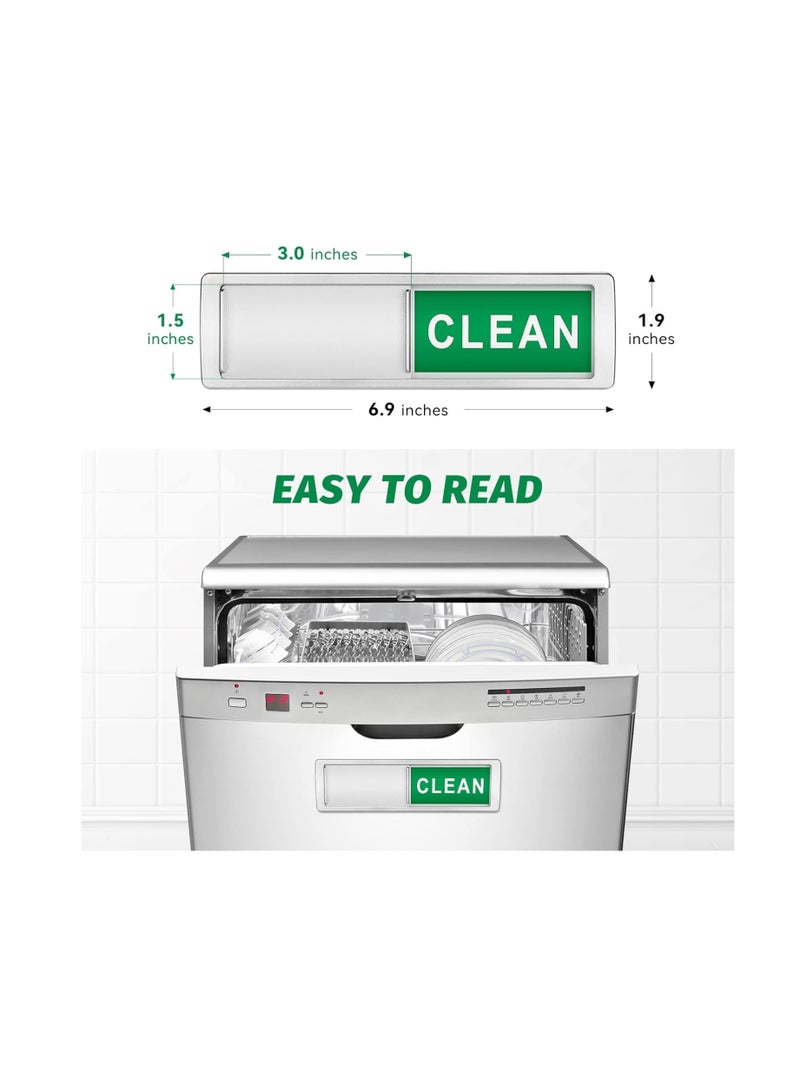 Dishwasher Magnet Clean Dirty Sign Non-Scratching Strong Magnet or 3M Adhesive Options Indicator Tells Whether Dishes Are Clean or Dirty (Silver) - Image 4